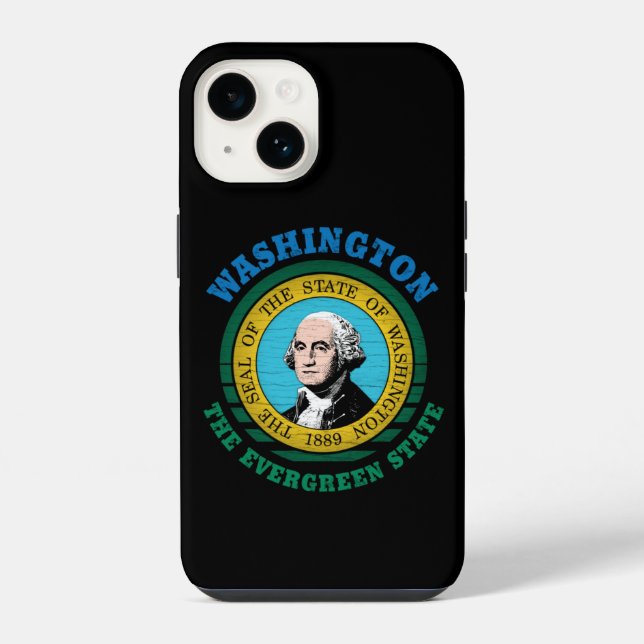 WASHINGTON EVERGREEN STATE FLAG iPhone CASE (Back)