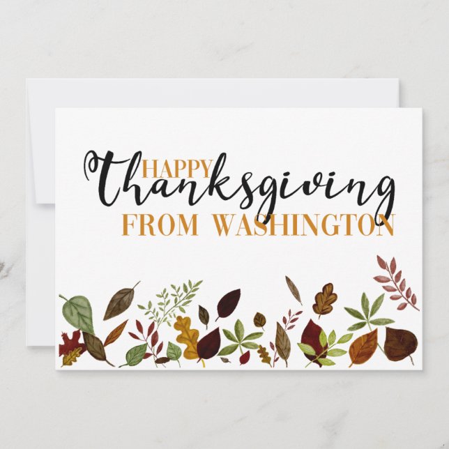 Washington Fall Foliage Thanksgiving Card (Front)