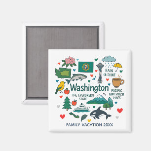 Washington Family Trip Keepsake Custom Magnet