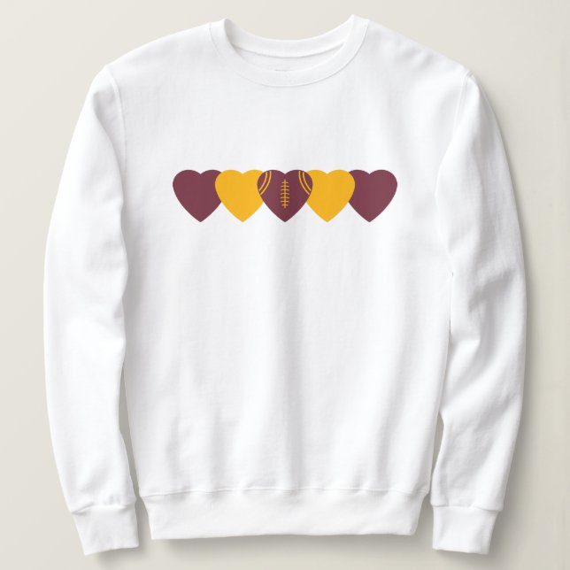 Washington Fan Heart Football Sweatshirt (Design Front)