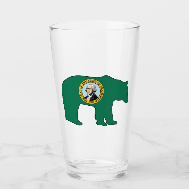 Washington Flag Bear Glass (Front)