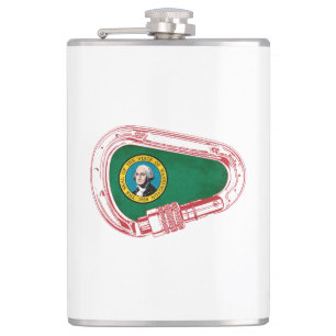 Washington Flag Climbing Carabiner Hip Flask