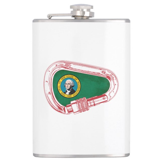 Washington Flag Climbing Carabiner Hip Flask (Front)