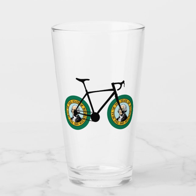 Washington Flag Cycling Glass (Front)