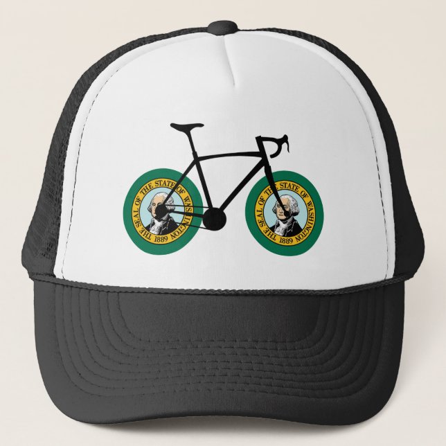 Washington Flag Cycling Trucker Hat (Front)