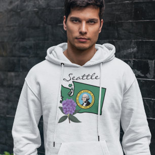 Washington Flag & Flower Pacific Rhododendron Hoodie