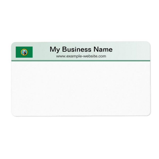 Washington Flag Header Shipping Label (Front)