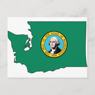 Washington Flag Map Postcard