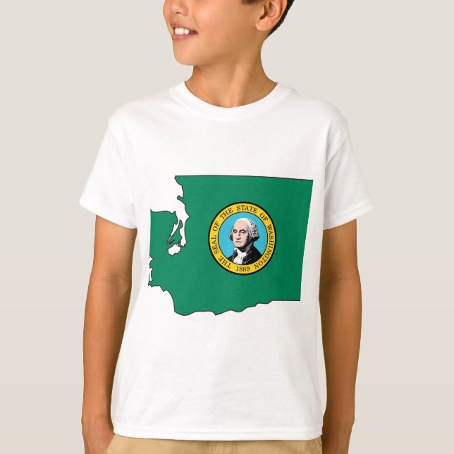 Washington Flag Map T-Shirt (Front)