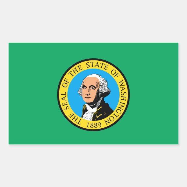 Washington Flag Rectangular Sticker (Front)