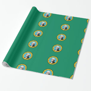 Washington flag seal wrapping paper