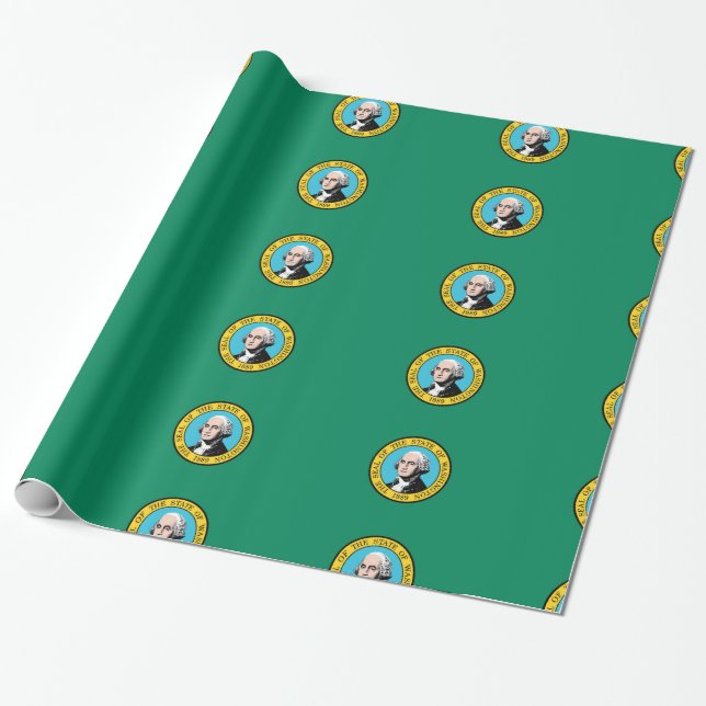 Washington flag seal wrapping paper (Unrolled)