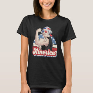 Washington George 4th Of July Patriotic Usa Flag M T-Shirt