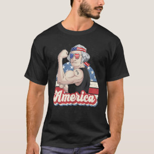 Washington George 4th Of July Patriotic Usa Flag M T-Shirt