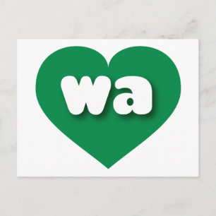 Washington green heart - I love wa Postcard