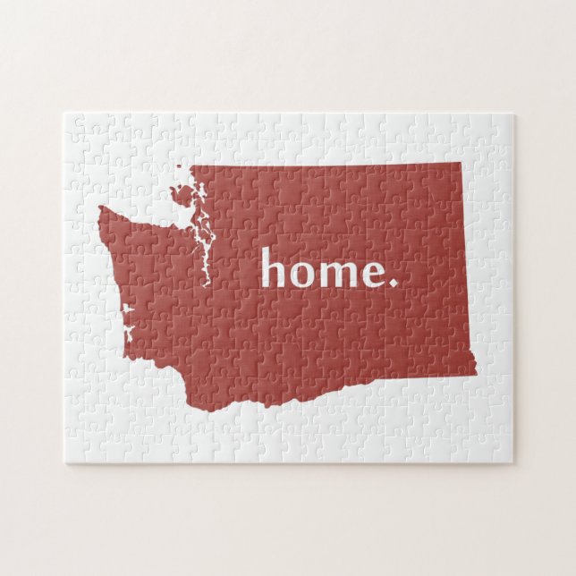 Washington home silhouette state map jigsaw puzzle (Horizontal)