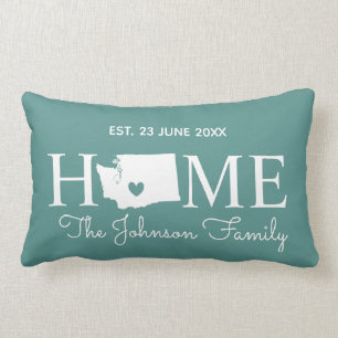 Washington home state map personalised family lumbar cushion