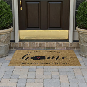 Washington Home State Personalised Doormat