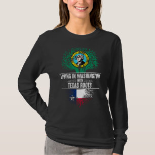 Washington Home Texas Roots State Tree Flag Love T-Shirt