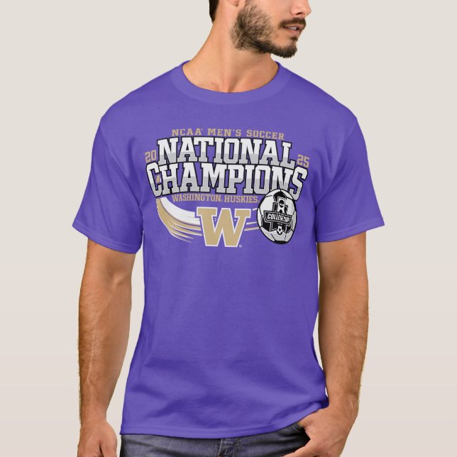 Washington Huskies National Champs 2025 Mens Socce T-Shirt (Front)