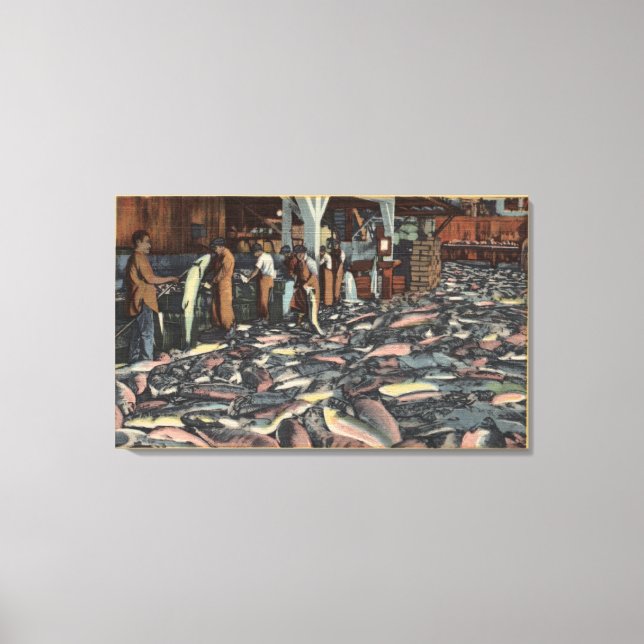 Washington - Interior View of a Salmon Canvas Print (Front)