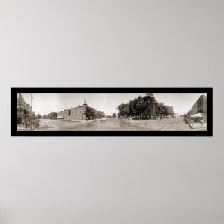 Washington Iowa Panorama Photo 1907 Poster