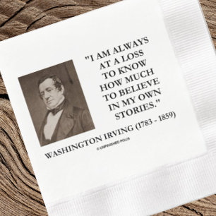 Washington Irving Always At A Loss Believe Stories Napkin