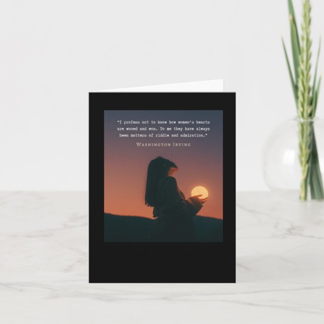 Washington Irving Quote I Profess Not To Know How  Card (Front)