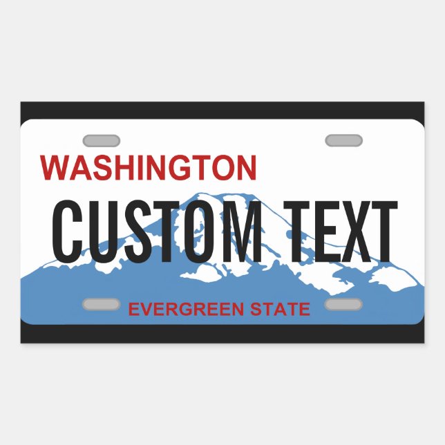 Washington license plate custom sticker (Front)
