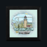 Washington Lighthouse custom name Gift Box<br><div class="desc">Washington Lighthouse custom name gift box by ArtMuvz Illustration. Matching Lighthouse apparel, Light house t-shirts, Lighthouses gifts. Lighthouse t-shirt, nautical and birthday gifts, lighthouse collector apparel. Lighthouse gifts are a great way to show someone you care, especially if they love the ocean, the coast, or lighthouses themselves. Lighthouses are iconic...</div>