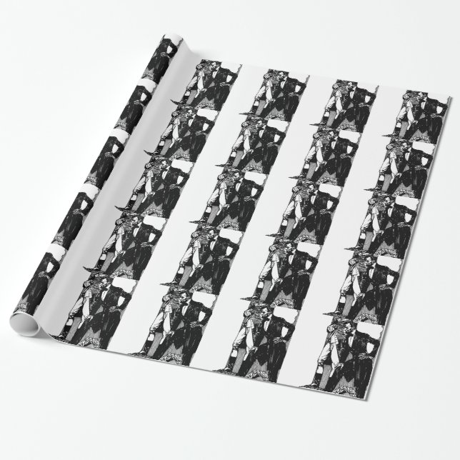 washington lincoln wrapping paper (Unrolled)