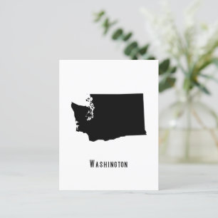 Washington Map - Black and White Modern Washington Postcard