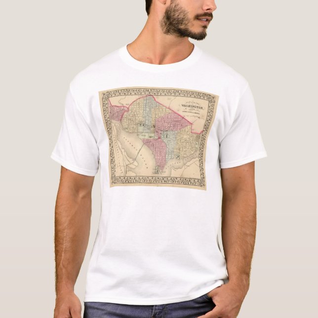 Washington Map by Mitchell T-Shirt (Front)