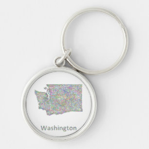 Washington map key ring