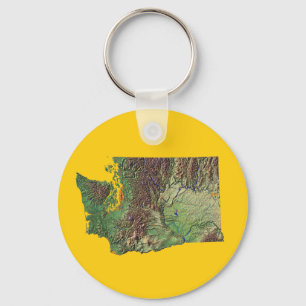Washington Map Keychain