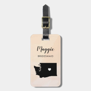Washington Map Luggage Tag, Wedding Party Welcome Tag