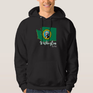 Washington Map Usa State Washington Flag Mens Wome Hoodie