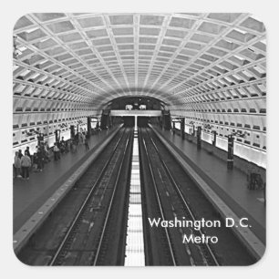 Washington Metro Station Looking at the Rails Square Sticker