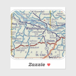Washington Missouri Vintage Map