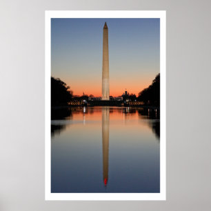 Washington Monument and Reflection at Sunset Poster