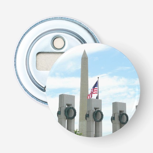 Washington Monument and WWII Memorial in DC Bottle Opener (Front)