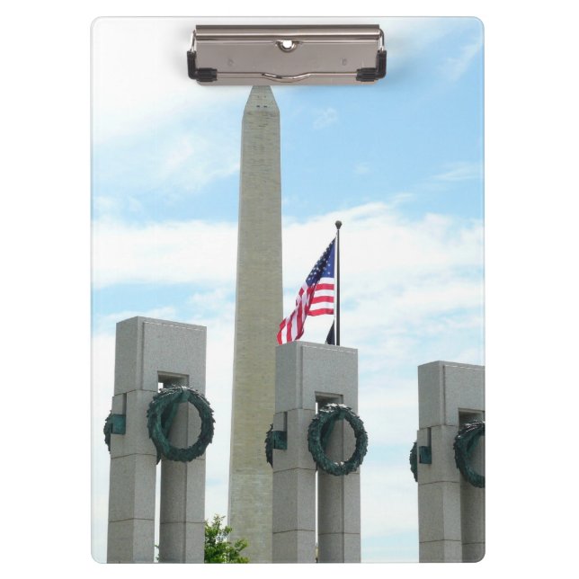 Washington Monument and WWII Memorial in DC Clipboard (Front)