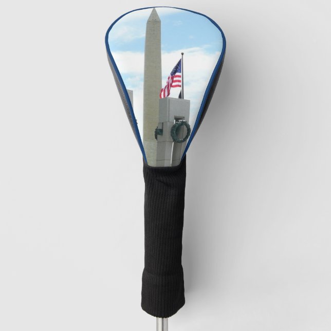 Washington Monument and WWII Memorial in DC Golf Head Cover (Front)