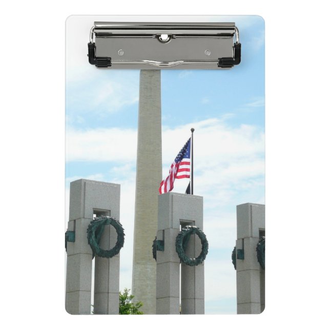 Washington Monument and WWII Memorial in DC Mini Clipboard (Front)