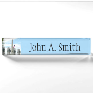 Washington Monument and WWII Memorial in DC Nameplate