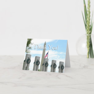 Washington Monument and WWII Memorial in DC Thank You Card