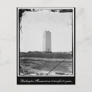 Washington Monument as it stood for 25 years. Postcard