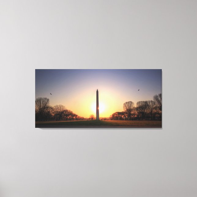 Washington Monument at Sunset Canvas Print (Front)