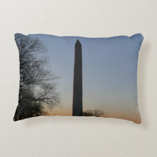 Washington Monument at Sunset in DC Decorative Cushion