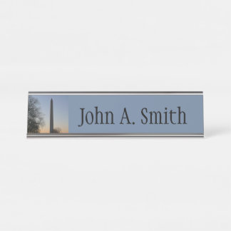 Washington Monument at Sunset in DC Desk Name Plate